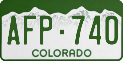 CO license plate AFP740