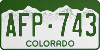 CO license plate AFP743