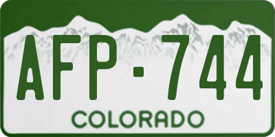 CO license plate AFP744