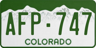 CO license plate AFP747