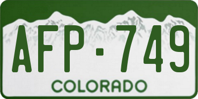 CO license plate AFP749