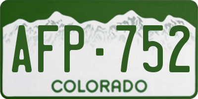 CO license plate AFP752