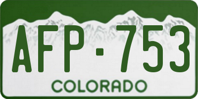 CO license plate AFP753