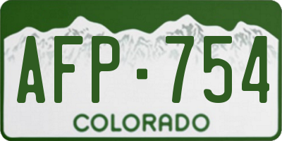 CO license plate AFP754