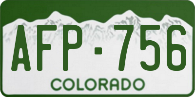 CO license plate AFP756