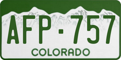 CO license plate AFP757