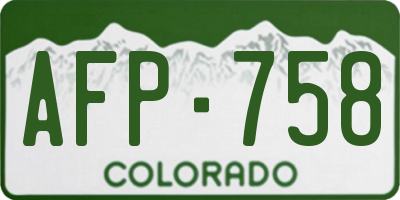 CO license plate AFP758