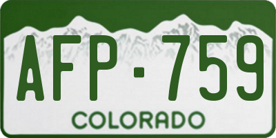 CO license plate AFP759
