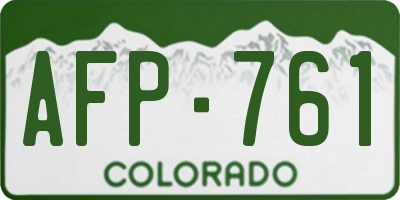 CO license plate AFP761