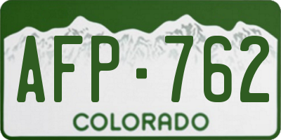 CO license plate AFP762
