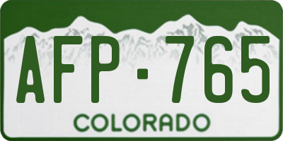CO license plate AFP765