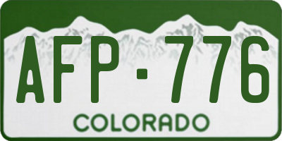 CO license plate AFP776