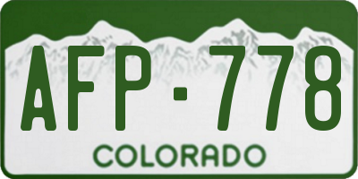 CO license plate AFP778