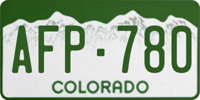 CO license plate AFP780