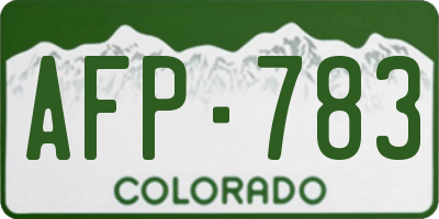 CO license plate AFP783