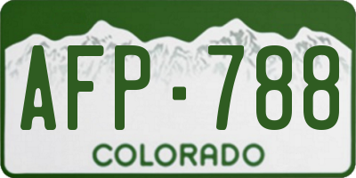 CO license plate AFP788
