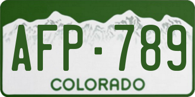 CO license plate AFP789