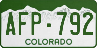 CO license plate AFP792