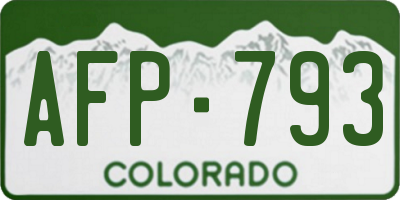 CO license plate AFP793