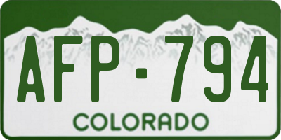 CO license plate AFP794