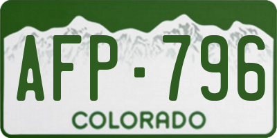 CO license plate AFP796