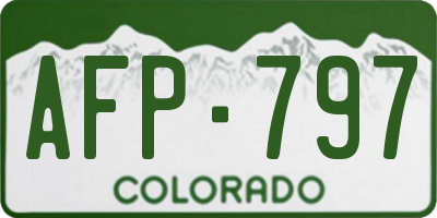 CO license plate AFP797