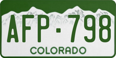 CO license plate AFP798