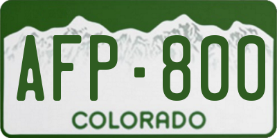 CO license plate AFP800