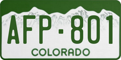 CO license plate AFP801
