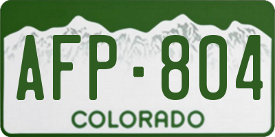 CO license plate AFP804