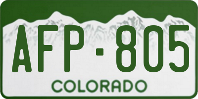 CO license plate AFP805