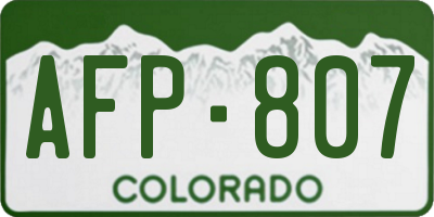 CO license plate AFP807