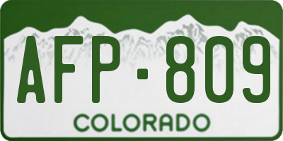 CO license plate AFP809