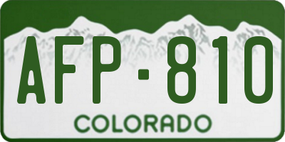 CO license plate AFP810