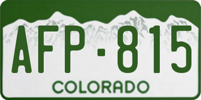 CO license plate AFP815