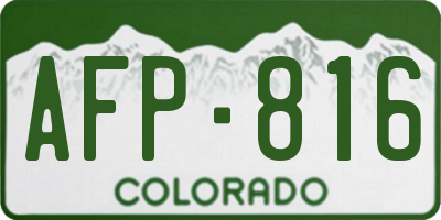 CO license plate AFP816