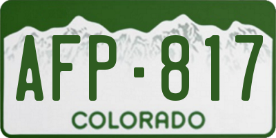 CO license plate AFP817
