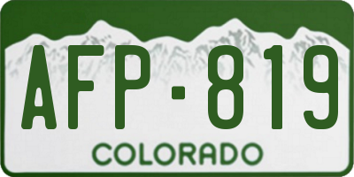 CO license plate AFP819