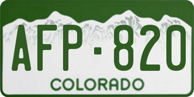 CO license plate AFP820
