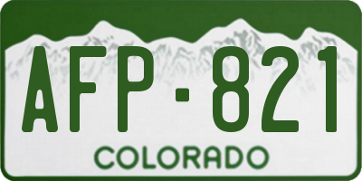 CO license plate AFP821