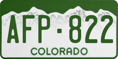 CO license plate AFP822