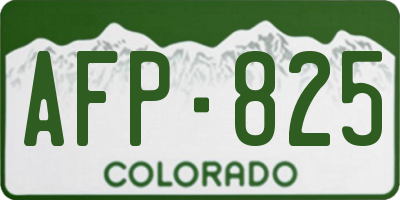 CO license plate AFP825