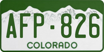 CO license plate AFP826
