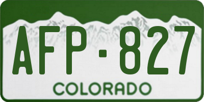 CO license plate AFP827