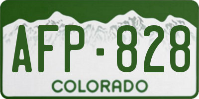 CO license plate AFP828