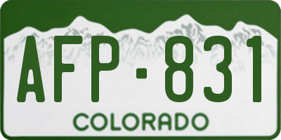 CO license plate AFP831