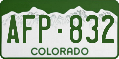 CO license plate AFP832