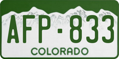 CO license plate AFP833
