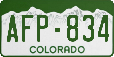 CO license plate AFP834