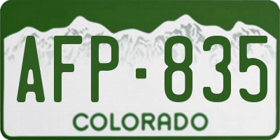 CO license plate AFP835